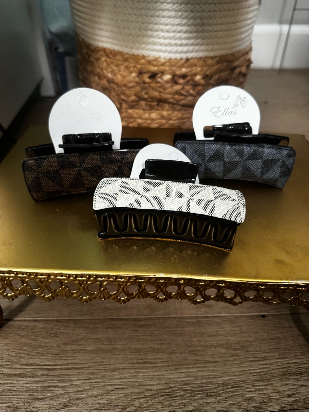 Fashion Geometric Print Jaw Clip Trio